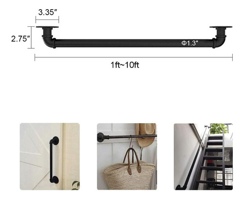 Pasamanos De Pared De 1ft Sección Escaleras Pasos Hier...