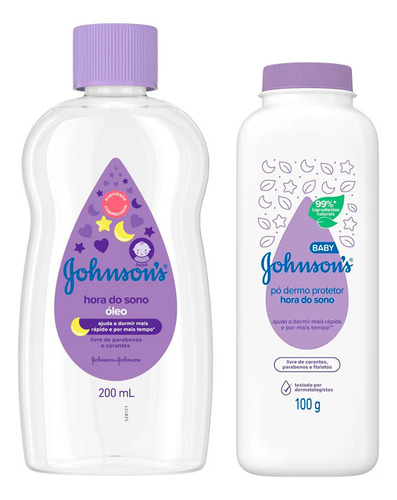 Kit Talco E Óleo Johnsons Baby Hora Do Sono Suave E Cheiroso