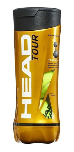 Imagen 1 de 9 de Pelotas De Tenis Head Atp Gold Tubo X3 Tenis Premium Padel