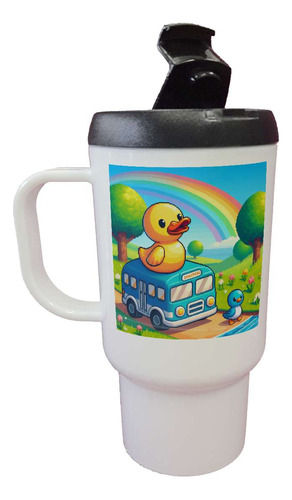 Jarro Termico Pato Pixel De Agua Con Un Patito Azul