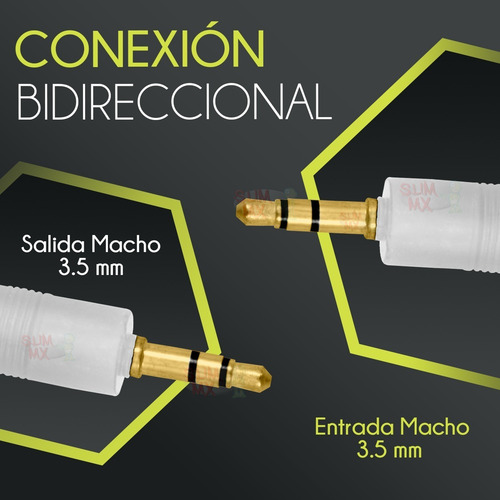 Imagen 5 de 7 de Nuevo Cable Audio Auxiliar 3.5 / 3.5mm Resistente Agujeta 1m