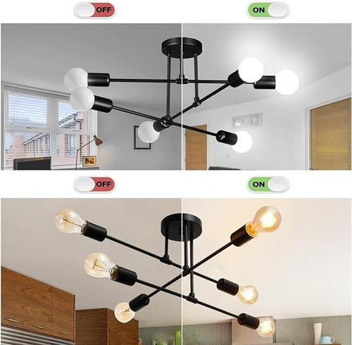 Lámpara De Techo Colgante Decorativas Con 6 Luces