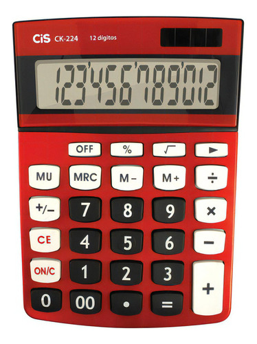 Calculadora De Mesa 12 Digitos Ck-224 Vermelha Cis Cor Vermelho