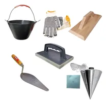 Comprar Kit Albañilería Balde, Plomada, Guantes, Filtro, Cuchara Etc