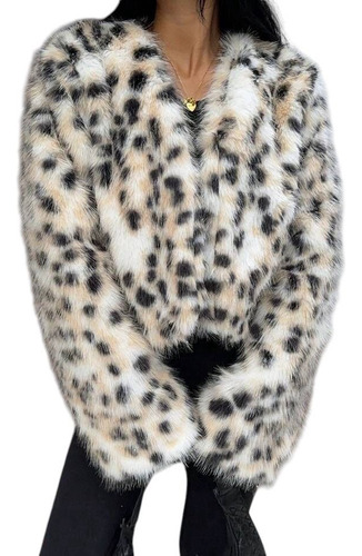 Saco Tapado Piel Corto Importado Tendencia Animal Print Moda