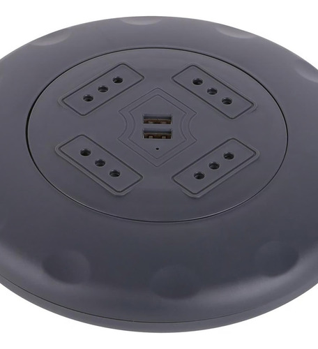 Alargador 4 Tomas 5 M 2 Usb Retráctil Negro Halux
