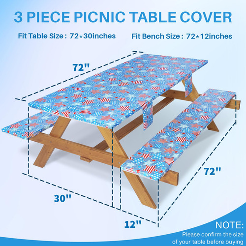 Funda Para Mesa De Picnic Con Fundas Para Bancos Mantel Impe
