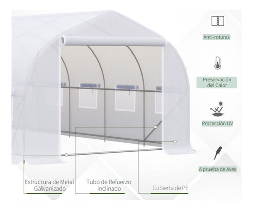 Invernadero Tunel 12 M2 4x3x2m Blanco