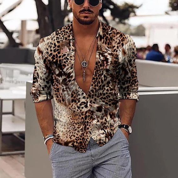 Actualizar 60+ imagen camisa leopardo hombre outfit