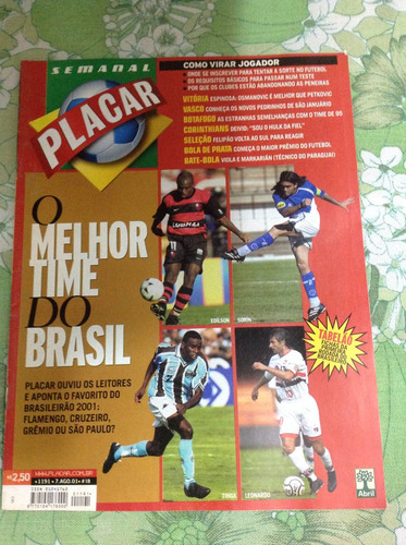 Revista Placar - Edição De 7/8/2001 - Rara - Excelente!