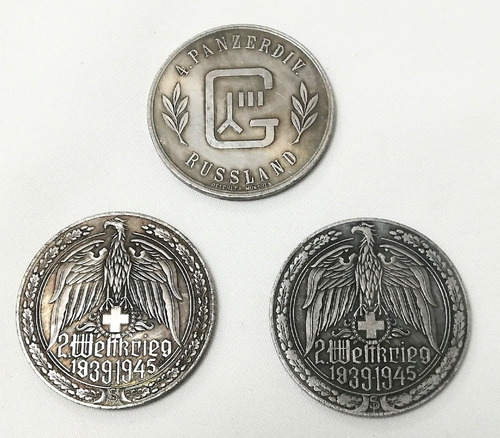 Imagen 5 de 8 de Moneda Militar, Set 3, Me 109 - Mg42 - 4 Panzer División
