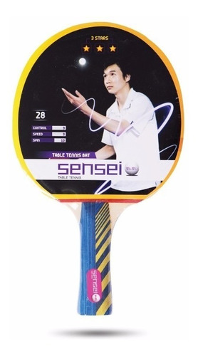 Paleta De Ping Pong Sensei 3 Estrellas Tenis De Mesa Star
