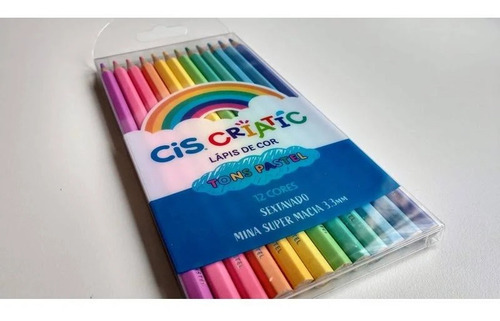 Lápis De Cor Criatic C/ 12 Cores Tons Pastel - Cis