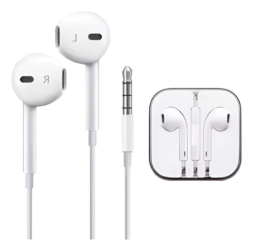 Audifonos Manos Libres Alámbricos Blanco Sencillos Micrófono