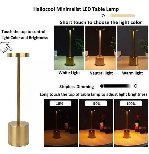 Lámpara De Mesa Inalámbrica Led Recargable Con Usb