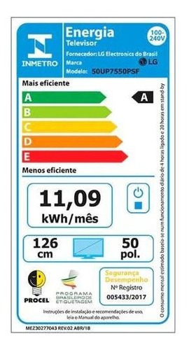 Imagem 10 de 11 de Smart Tv 50 Led 4k LG Uhd Thinq Al 50up7550psf 3hdmi 2usb