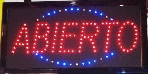 Cartel Led Fotocopia Abierto Libreria 25x50 Nacional Color Rgb