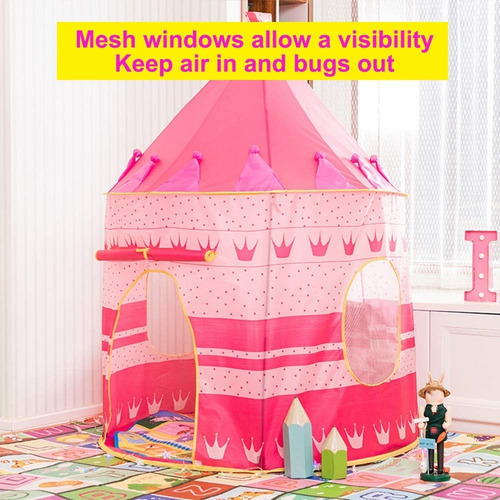 Imagen 6 de 7 de Tienda Niños Carpa Castillo Casita Portátil Juguete Infantil
