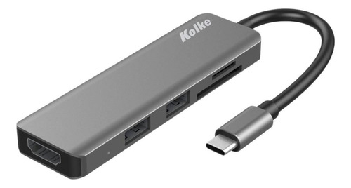 Hub Usb-c 6en1 Kolke 2x Usb 3.0 Hdmi Usb-c Sd Microsd Loi