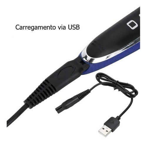 Solo Barbeador elétrico micro touch recarregável via usb Cinza escuro