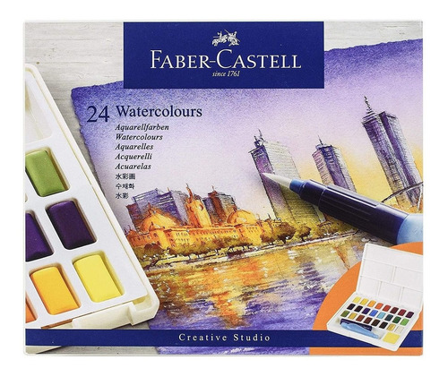  Acuarelas Faber Castell Creative Studio Pastillas X 24