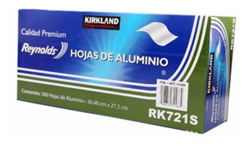 Imagen 4 de 5 de Papel Aluminio 500 Hojas Kirkland Grueso Resistente 30x37cm