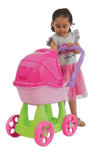Imagen 2 de 6 de Carriola Para Muñecas Prinsel Mommy Mecedora Asa Reversible