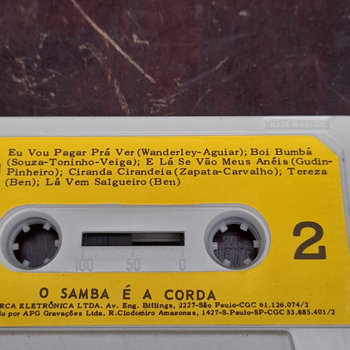 Imagem 7 de 7 de Fita Cassete K7 Os Originais Do Samba O Samba É A Corda