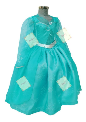 Vestido Disfraz Frozen Princesa Elsa Copo De Nieve Disney 