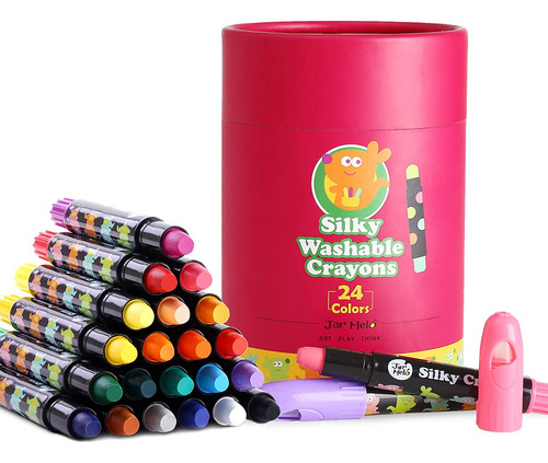 Crayones Gigantes Lavables Jar Melo Para Niños Pequeños, 24