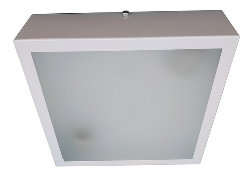 Plafon Sobrepor Com Vidro Interno Quadrado 30x30 Cor Branco