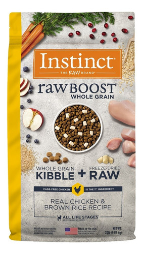 Instinct Raw Boost Perro Cachorro Pollo Y Arroz 9 Kg