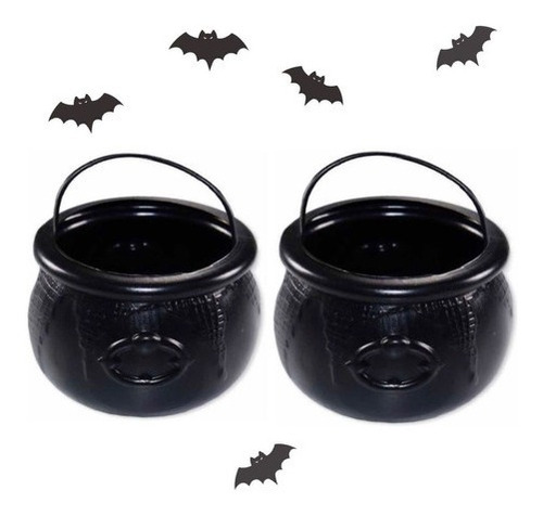 Kit 2 Baldes Pequenos Caldeirão Da Bruxa Decoração Halloween