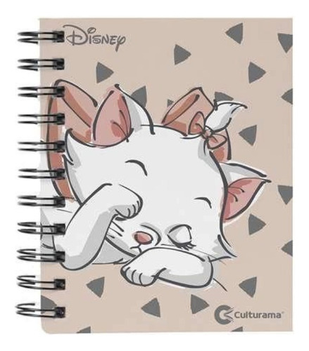Caderno Mini Capa Dura 80 Folhas Gata Marie Disney