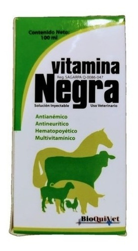 Imagen 1 de 1 de Vitamina Negra 100ml Para Aves Vacas Caballos 