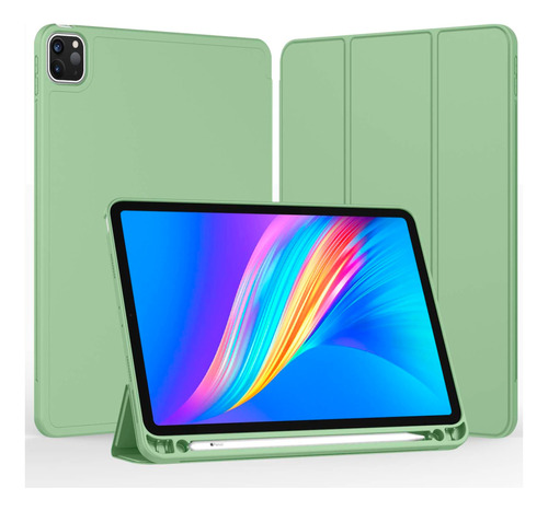 Smart Case @ iPad Pro 11 2020 2021 M1 Portalápiz Verde Claro