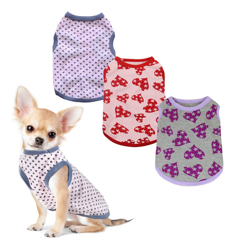 Cooshou 3 Camisas De Vacaciones Para Perro, Camisetas De Al.