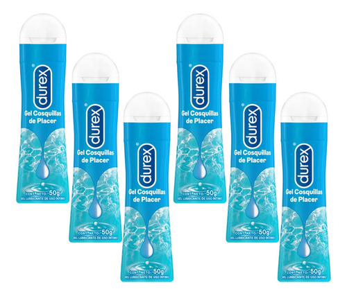 Durex Play Lubricante Gel Intimo Original H20 50 Ml. Pack 6