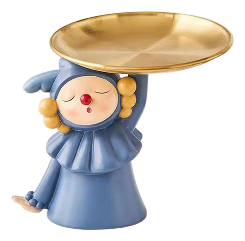 Figura De Payaso Con Bandeja Azul Azul 17cmx16.5cm