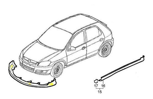 Spoiler Delantero Chevrolet 100% Celta 2011/