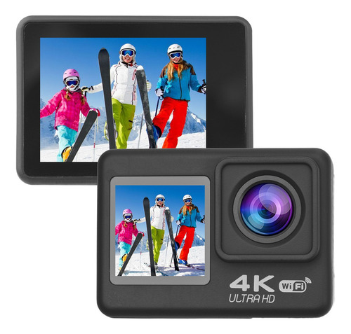 Cámara De Acción Uhd De 4k Y 60fps Con Pantalla Dual Y Wifi