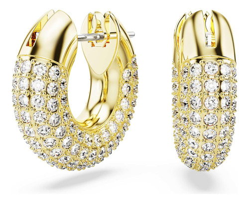 Swaro Pendientes Pendientes De Aro Dextera Con Pavé Blanco