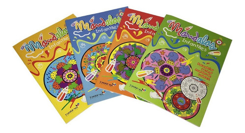 Libro Para Colorear Mandalas Infantiles 4 Tapas Diferentes