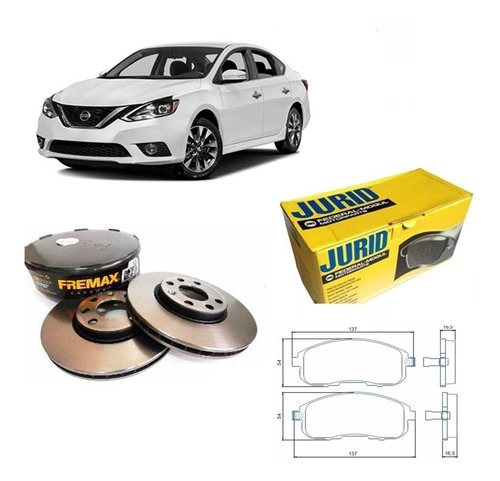 Kit Pastilha Freio + Disco Nissan Sentra 2007 A 2013 2.0 16v