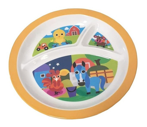 Plato Infantil Playo Con División Melamina Oferta Silmar