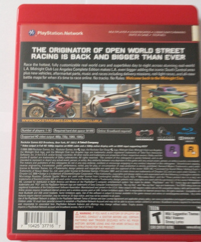 Midnight Club - Los Angeles - Complete Edition - Ps3 (Usado)