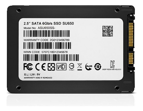 Imagen 5 de 5 de Disco Solido Ssd Adata Su650 Sata De 512 Gb 3dnan