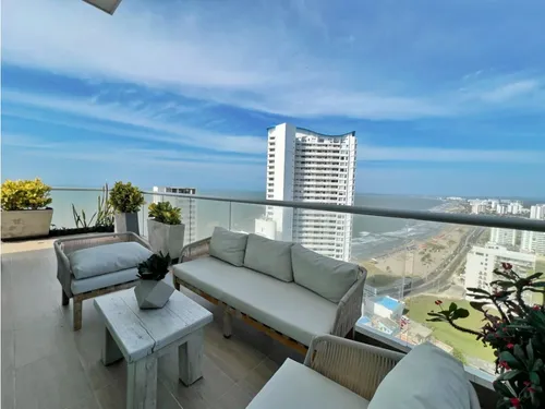 Penthouse En Venta Amoblado 3 Alcobas En Edificio Montu Vista Al Mar