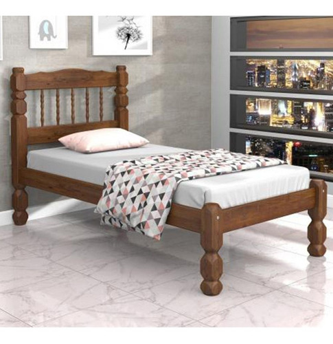 Imagem 6 de 7 de Cama Solteiro Torneada Com Colchão Solteiro D20 Ortobom