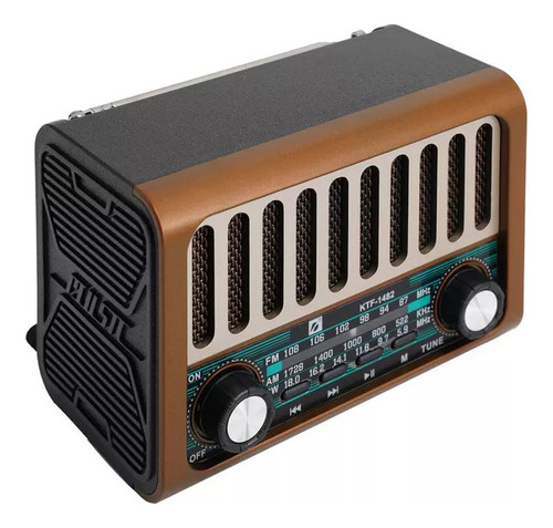 Radio Parlante Retro Bluetooth Am Fm Usb Ktf-1482